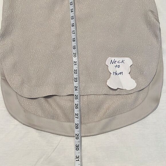 NWOT Helmut Lang sleeveless back zip blouse longer in back side slits satin trim - Picture 8 of 10